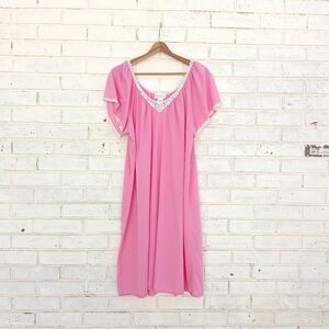Vintage Shadowline Nightgown Pink Babydoll Large